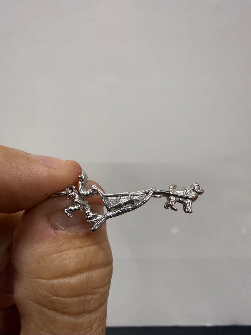 Sterling Silver Dog Sled Charm Pendant